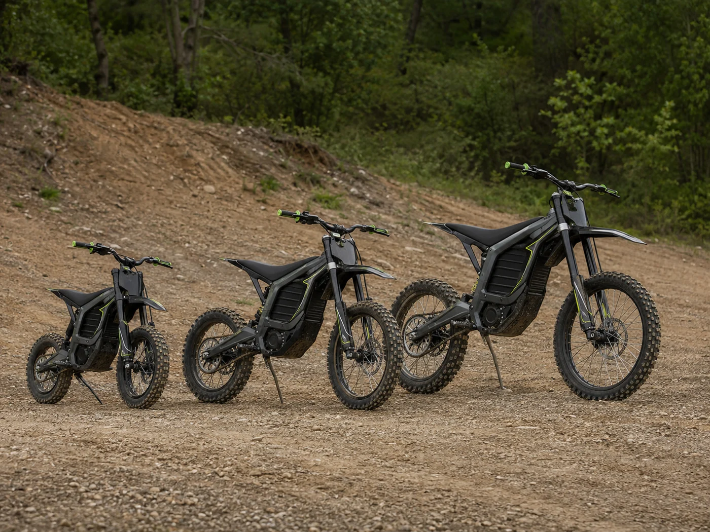 Electric dirt bikes in kids, youth and adult sizes