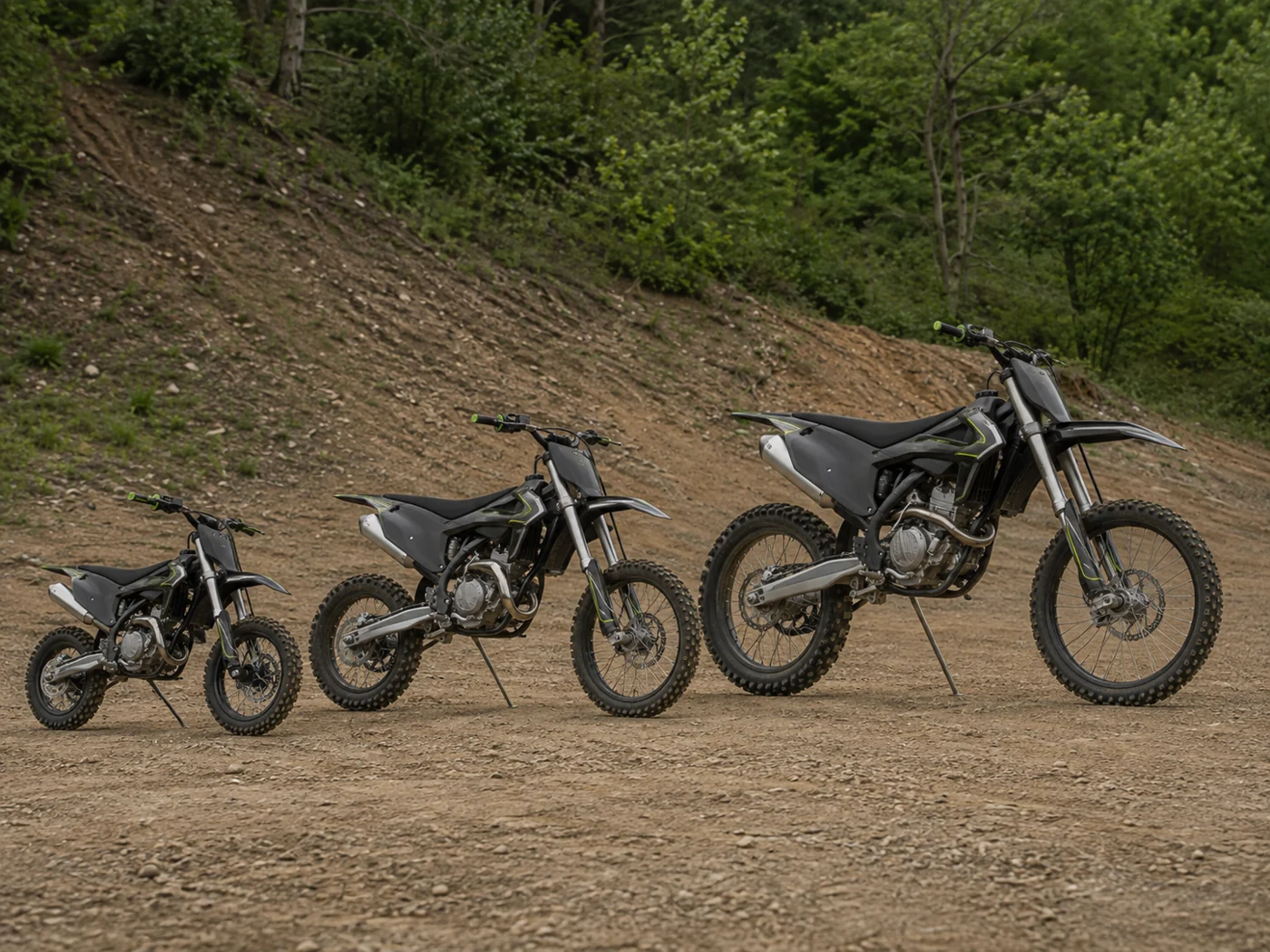 Gas dirt bikes in kids, youth and adult sizes